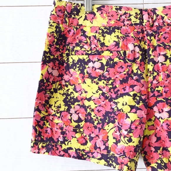 LOFT Pink Yellow Prism Floral Print Shorts - Picture 7 of 8